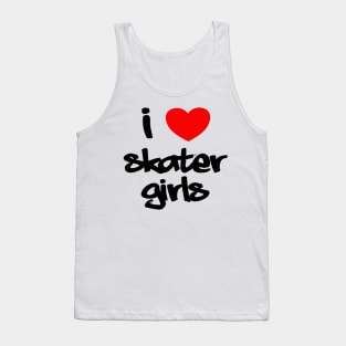 I Heart Skater Girls (Graffiti, black text) Tank Top